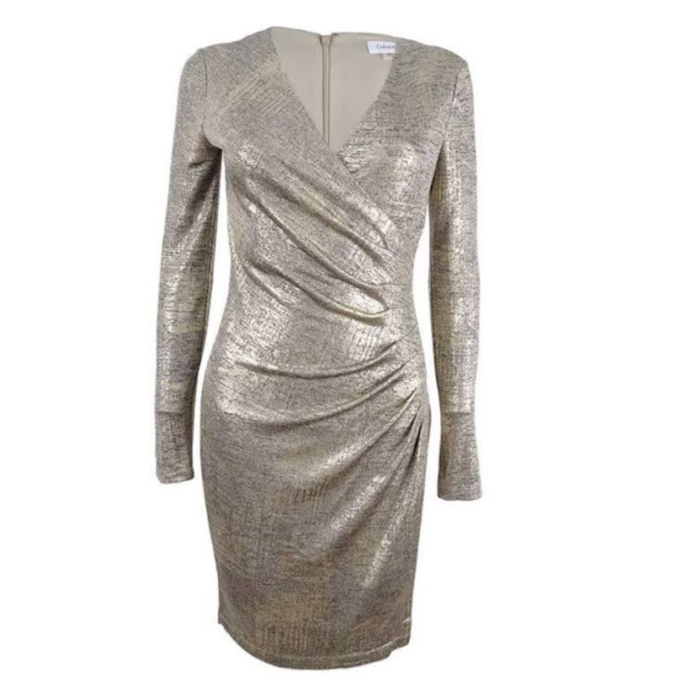 Calvin Klein Gold Cocktail Dress